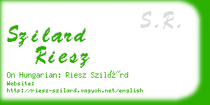 szilard riesz business card